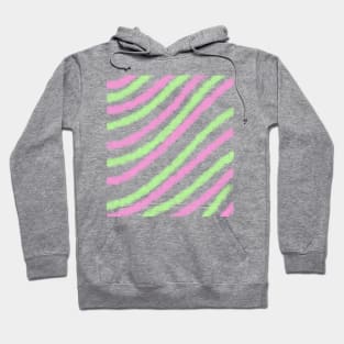 Pink green watercolor lines art Hoodie